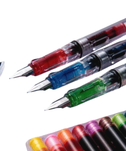 Bút Máy Ngòi Siêu Mảnh 0.38mm – Thiết Kế Trong Suốt, Dễ Bơm Mực, 10 Màu, Dành Cho Học Sinh Văn Phòng