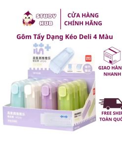 Gôm Tẩy Dạng Kéo Deli 4 Màu - Dẻo Dai Không Gãy Không Dính Tay Bụi Bẩn Tiện Dụng Cho Học Sinh