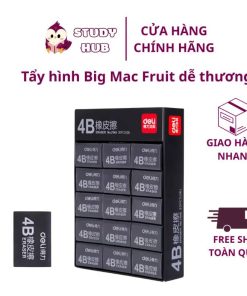 Gôm Tẩy Chì 2B / 4B Deli Màu Đen Tẩy Sạch Ít Vụn Tẩy Nhỏ Gọn - Phù Hợp Học Sinh, Sinh Viên, Văn Phòng Vẽ Thi Trắc Nghiệm