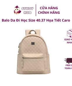 Balo Da Đi Học Size 40.37 Họa Tiết Caro Tag Hengya Chất Liệu Da PU Hàng Quảng Châu Cao Cấp7