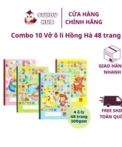 Combo 10 Vở ô li Hồng Hà 48 trang