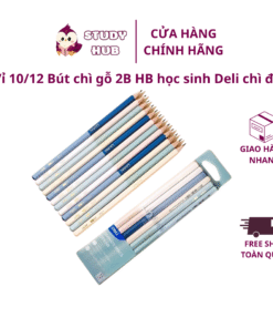 Vỉ 10/12 Bút chì gỗ 2B HB học sinh Deli chì đậm