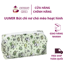 UUMIR Bút chì nơ chó mèo hoạt hình, Túi đựng bút chì đa chức năng dung tích lớn dễ thương dành cho học sinh
