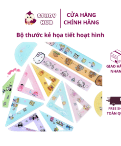 Bộ thước kẻ họa tiết hoạt hình JEROMY, Bộ thước kẻ tam giác Văn phòng phẩm Anime Kuromi Ruler Set, Sweet My Melody Acrylic Dụng cụ học tập