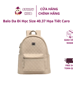 Balo Da Đi Học Size 40.37 Họa Tiết Caro Tag Hengya Chất Liệu Da PU Hàng Quảng Châu Cao Cấp7