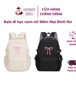 Balo đi học nam nữ Mềm Mại Đính Nơ Màu Dễ Thương Phong Cách Nhật Bản