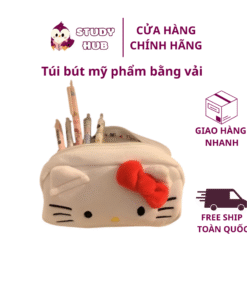 Túi bút mỹ phẩm bằng vải to đựng được máy tính kiểu dáng cao cấp lông mềm mại LOOPY