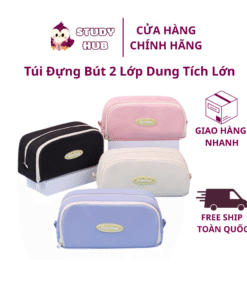 Túi Đựng Bút 2 Lớp Dung Tích Lớn Dễ Thương Cho Bé Gái, Hộp Bút Vải Học Sinh, Hộp Đựng Văn Phòng Phẩm Tiện Lợi
