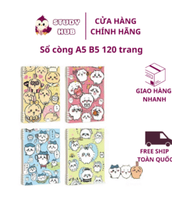 Sổ còng A5 B5 120 trang, bìa sổ còng hình Nhân vật Chiikawa dễ thương